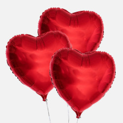 Red Heart Balloons (set of 3)